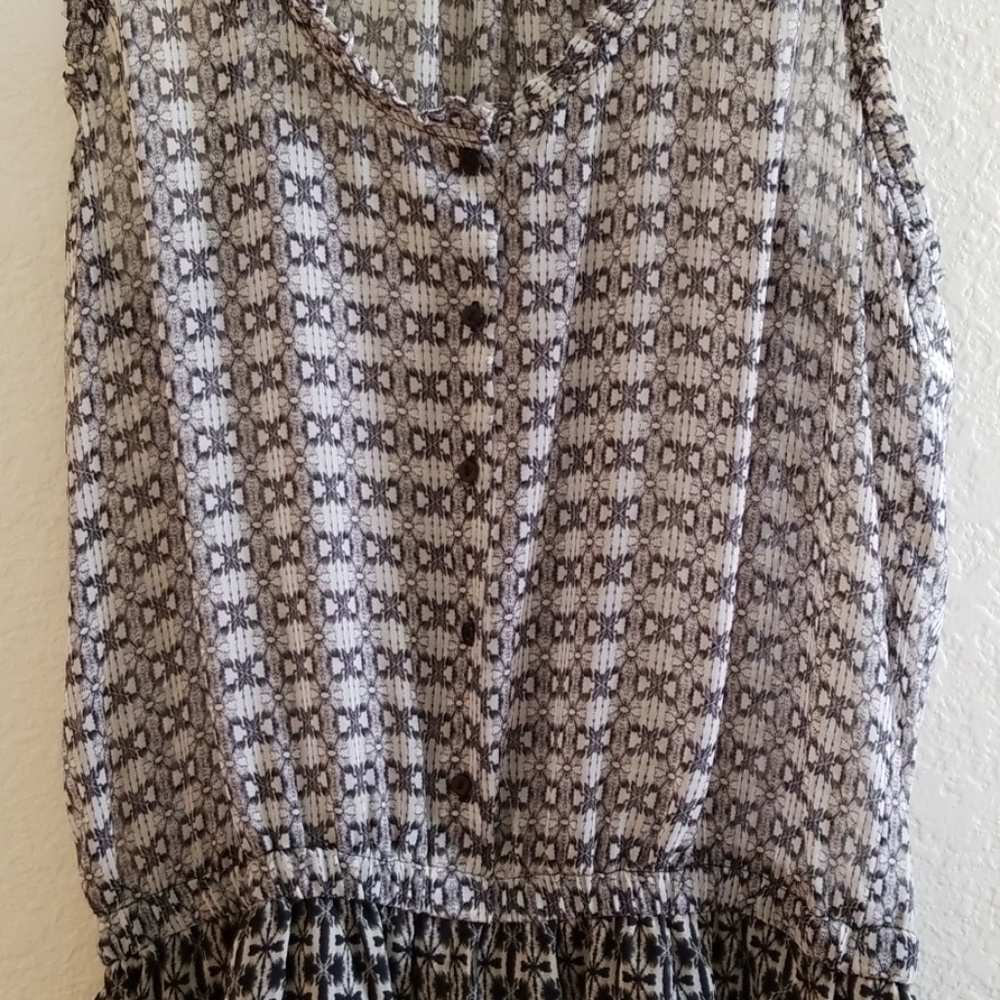 Zara Basic Black/Grey Sleeveless Button Romper - image 4